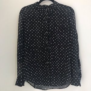 Madewell Sheer Silk Polka Dot Blouse